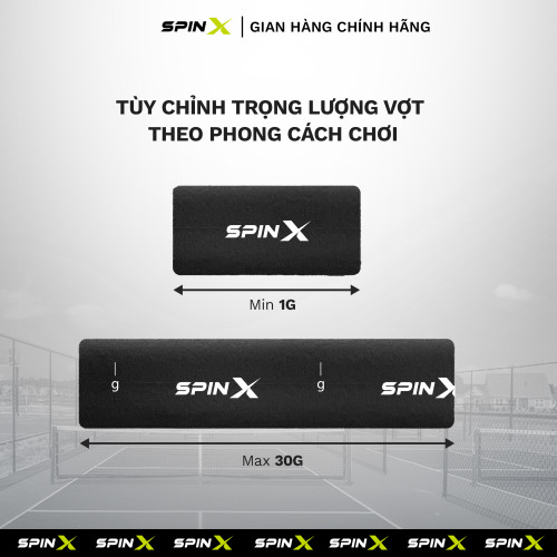 Set 2 Chì Pickleball Tungsten SpinX Chính Hãng Dải 15cm 6g